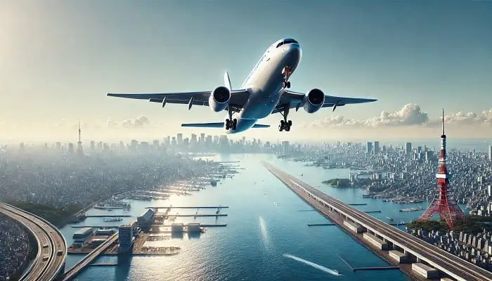 東京湾と飛行機