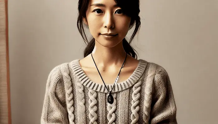 遺骨アクセサリーを身に着ける女性